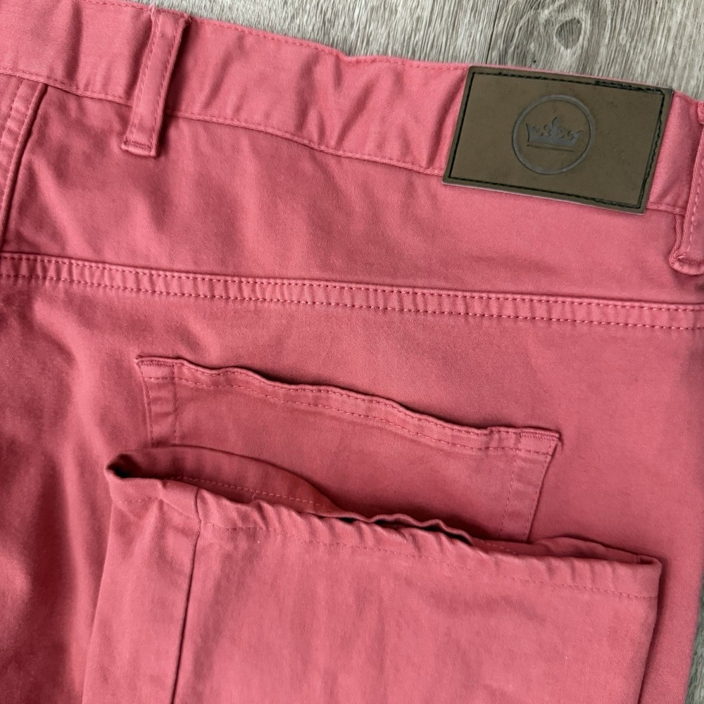 Peter Millar Signature Sateen Five Pocket Pants Men's 38x29 Red Stretch Straight